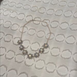 Elegant Floral Necklace with Crystal Accents